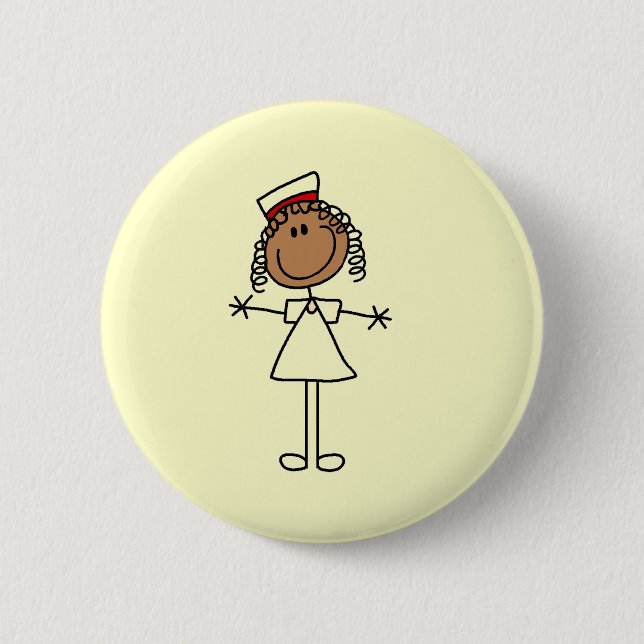African American Stick Figure Tshirts and Gifts Button (Front)