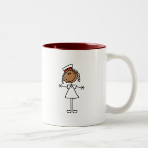 African American Stick Figure Tshirts and Gifts Two-Tone Coffee Mug