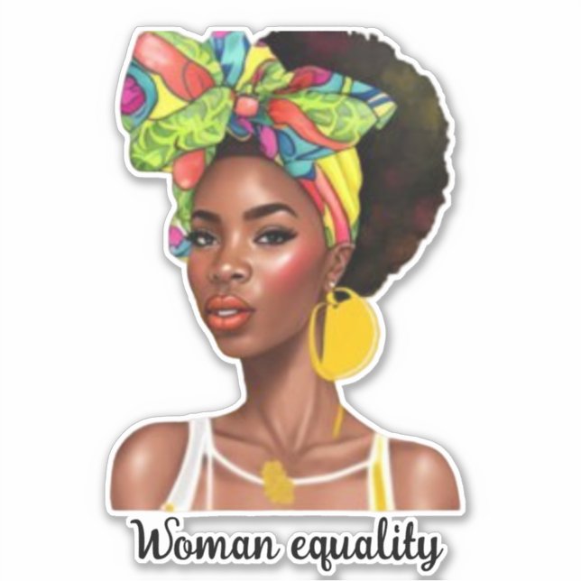 African American strong black woman equality day Sticker (Front)