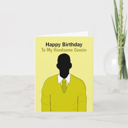 African American Suit  Tie Happy Birthday Cousin Card
