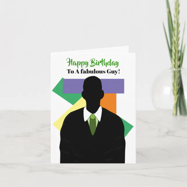 African American Suit & Tie Happy Birthday Guy Card | Zazzle
