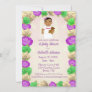 African American Summer Floral Baby Shower In Invitation