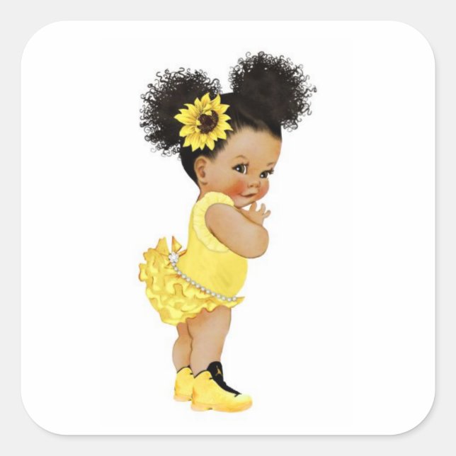 African american sunflower Sticker (Front)