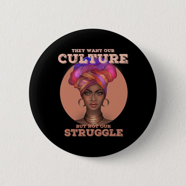 African American T For Women Black History Culture Button (Front)