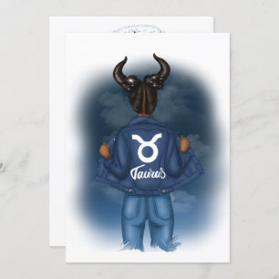African American Taurus Sign Birthday Party Invitation