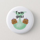 African American Twin Girls Button at Zazzle