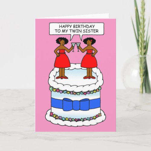 African American Twin Sister Birthday Card