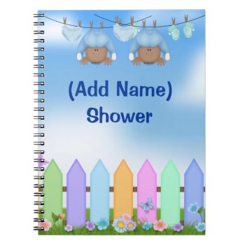 African American Twins Baby Shower Book by PersonalCustom at Zazzle