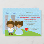 African American Twins Birthday Invitations (Front/Back)