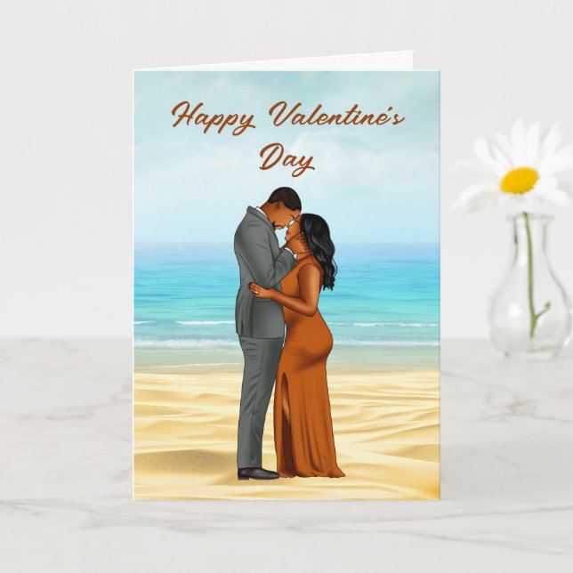 African American Valentines Day Card (Small Plant)