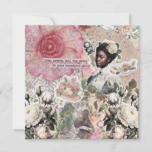 African American Victorian Flat Greeting Card