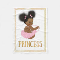African American Vintage Baby Girl Fleece Blanket