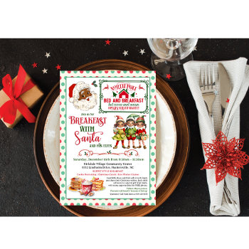 African American Vintage Breakfast With Santa  Invitation by PaperandPomp at Zazzle