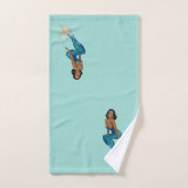 African American Vintage Mermaid Monogram Bath Towel Set (Hand Towel)
