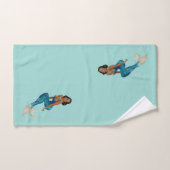 African American Vintage Mermaid Monogram Bath Towel Set (Hand Towel)