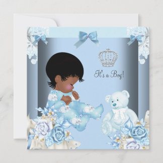 African American Vintage Prince Baby Shower Boy 2 Invitation