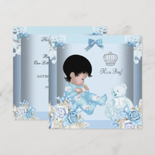 African American Vintage Prince Baby Shower Boy Invitation