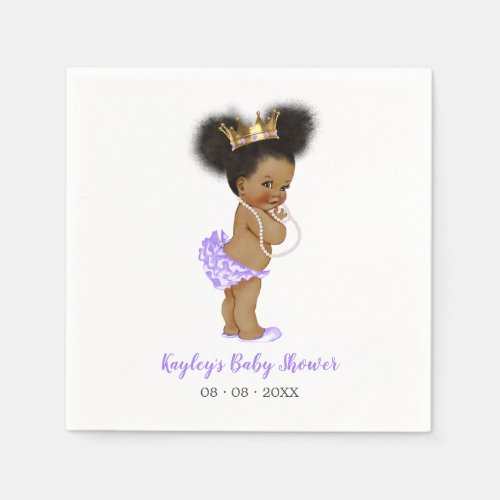 African American Vintage Princess Napkins Purple