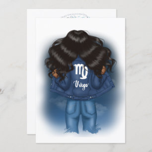 African American Virgo Sign Birthday Party Invitation