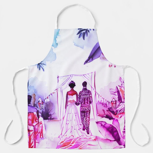 African American Wedding Apron (Front)