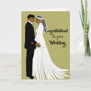 African American Wedding Congratulations Card