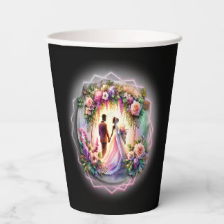 African-American Wedding Floral Arch Paper Cups