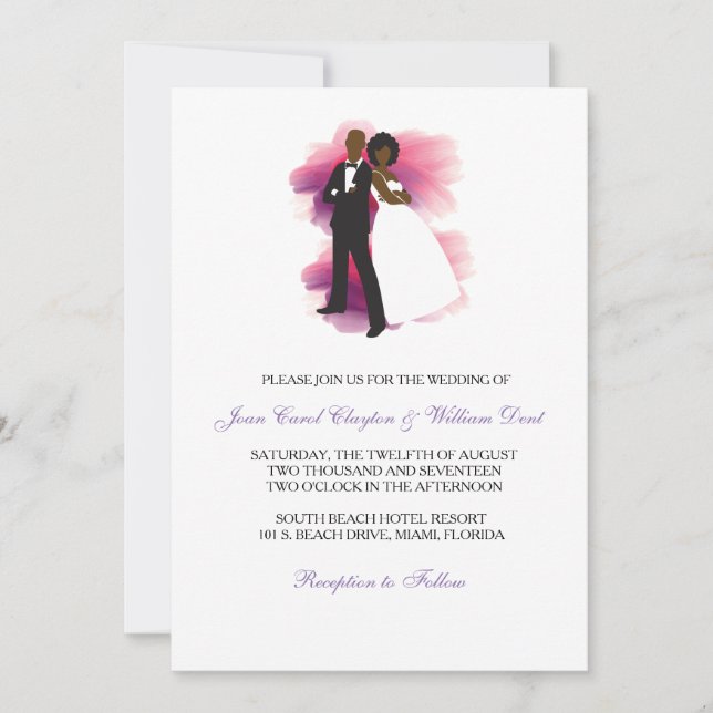 African American Wedding Invitation (Front)