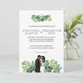 African American Wedding Invitation | Tropical (Standing Front)