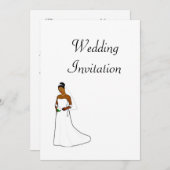 African American Wedding Invitation with bride (Front/Back)