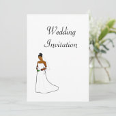 African American Wedding Invitation with bride (Standing Front)