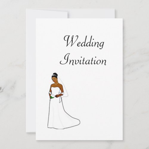 African American Wedding Invitation with bride