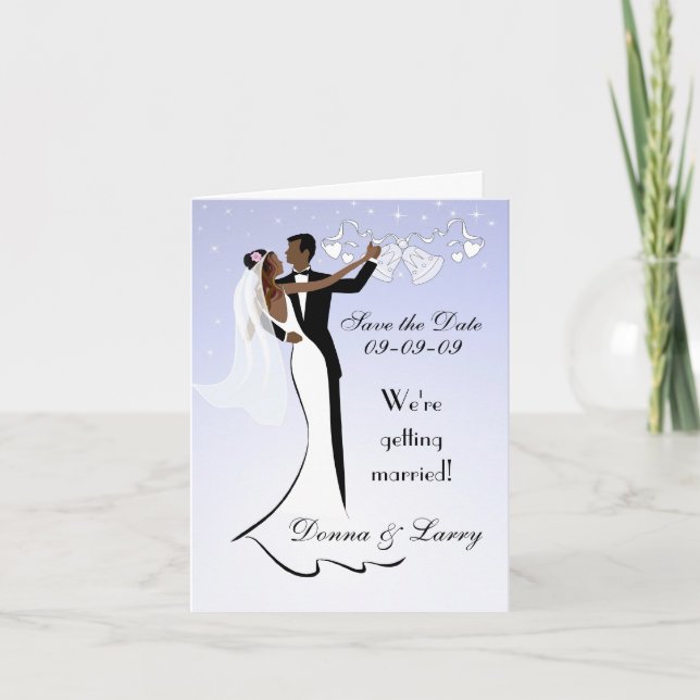 African American Wedding Save the Date Card (Front)