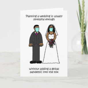 African American Wedding Stress Covid 19 Card