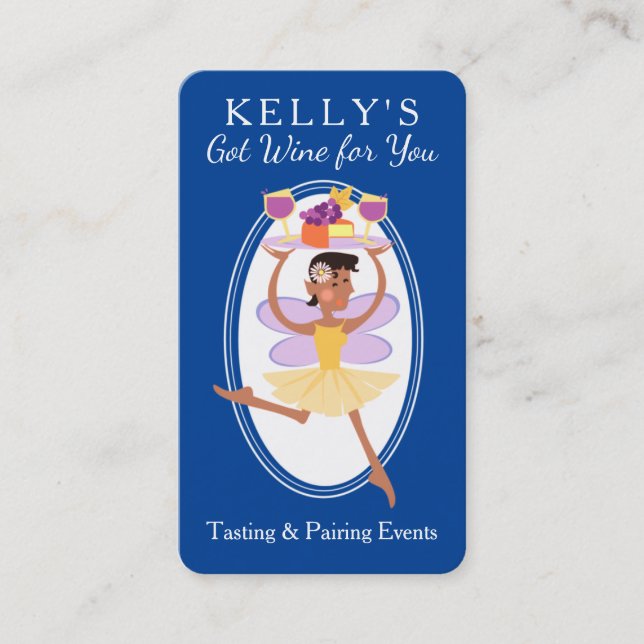 African American wine tasting fairy catering Business Card (Front)