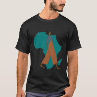 African American Woman African Map T-Shirt