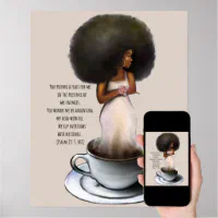 Cute African American Girl Art Print with Positive Affirmation - 8