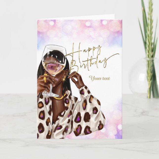 African American Woman Birthday Cards (Front)