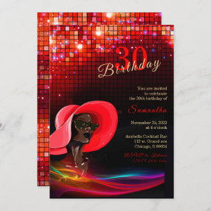 African American Woman Birthday Invitation