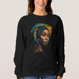 African American Woman Black Girl With Headscarf G Sweatshirt
