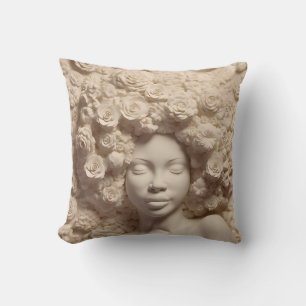 African American Woman Black Queen Melanin Poppin  Throw Pillow