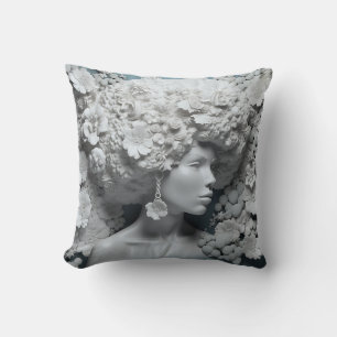 African American Woman Black Queen Melanin Poppin  Throw Pillow