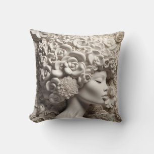African American Woman Black Queen Melanin Poppin Throw Pillow