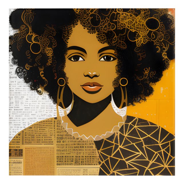 African American Woman Collage Acrylic Print (Front)