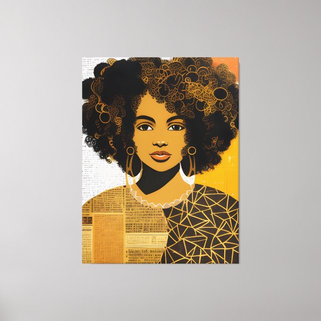 African American Woman Collage Canvas Print (Front)