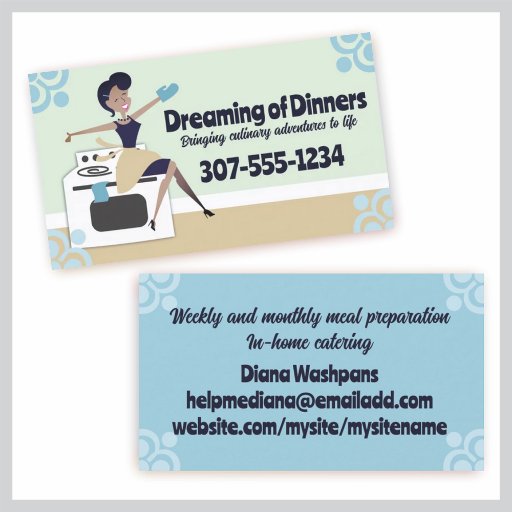 Customizable Custom color African American woman cooking baking Business Card Template