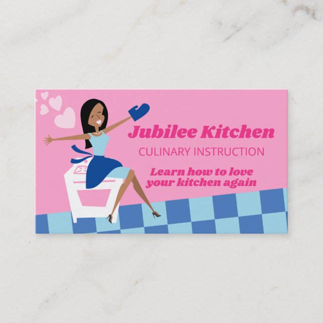African American woman cooking class personal chef Business Card (Front)