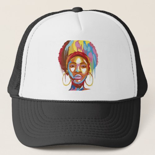 African american woman design trucker hat