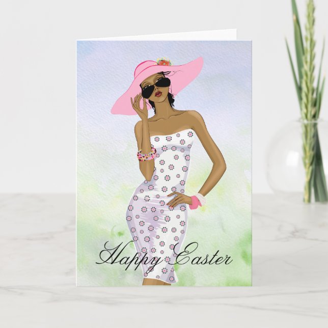 African American Woman Easter Card (Front)