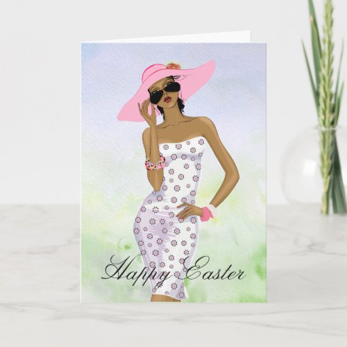 African American Woman Easter Card