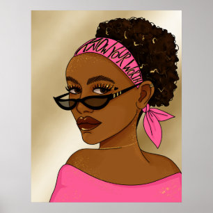 African American Woman Empowerment Quote Poster